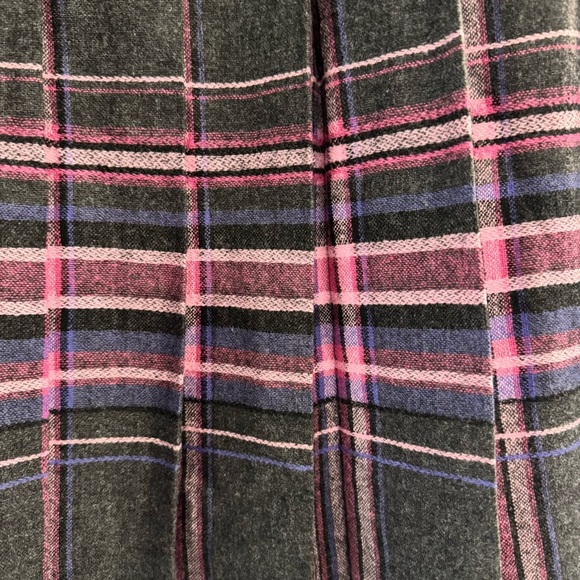 Vintage Pendleton Gray Pink Wool Peekaboo Plaid Maxi Skirt size 14 petite Large - Picture 5 of 8